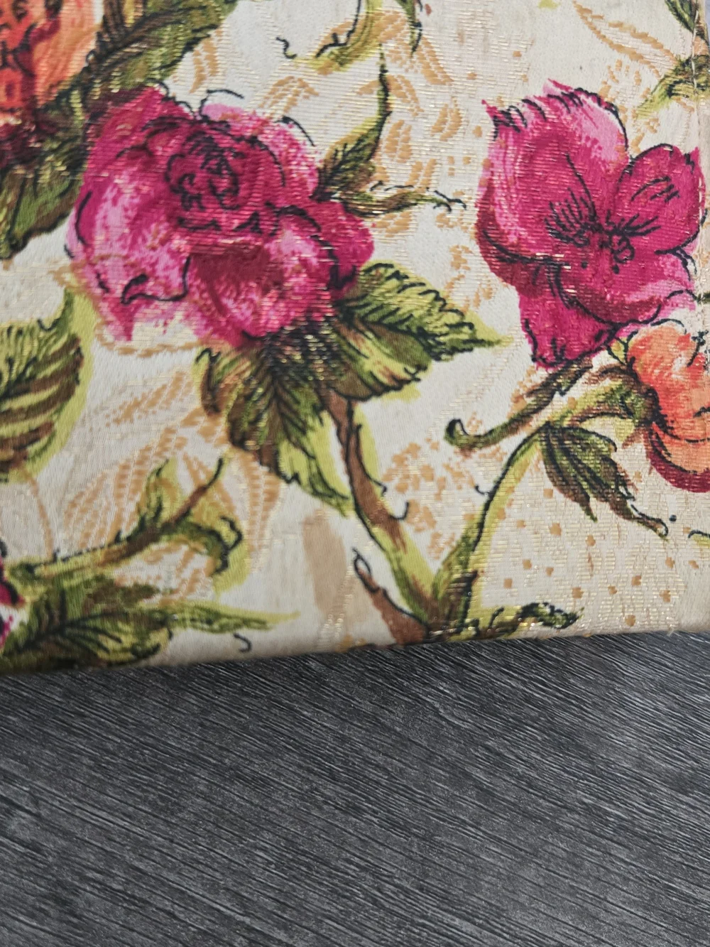50's Vintage Carpet Style Clutch Envelope Flap W Vintage Mirror In Wax Sleeve